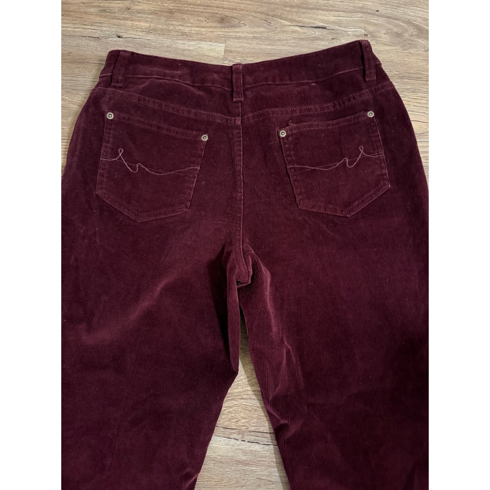St. Johns Bay Size 12 Petite Boot Cut Corduroy -Burgundy - Picture 9 of 9